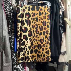 Leopard print pencil skirt